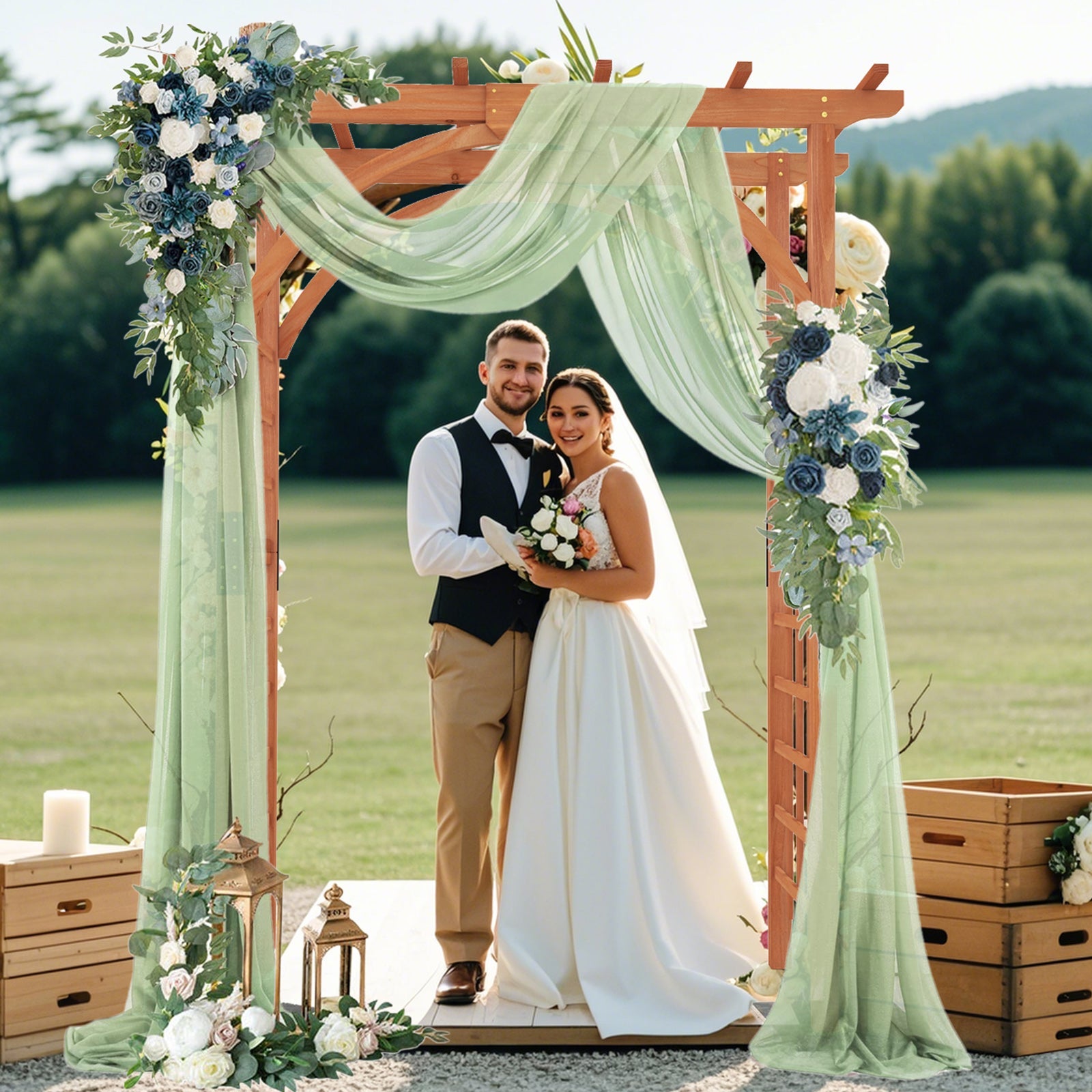 Garden Archway Arch Lattice Trellis Pergola for Climbing Plants and Outdoor Wedding Bridal Decor